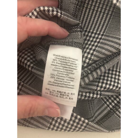 DKNY Long Sleeve Dress with Black Top and Black/White Plaid Skirt Size 8 - Picture 7 of 7